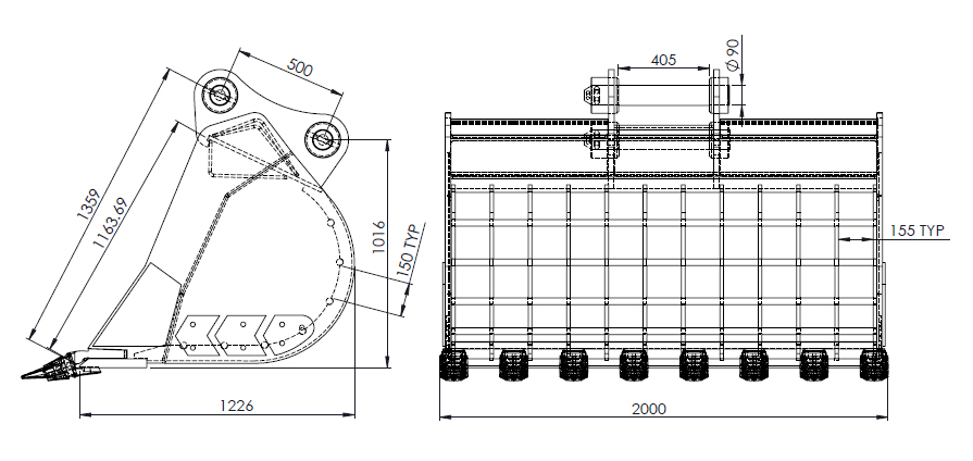 25-40T skeleton bucket line