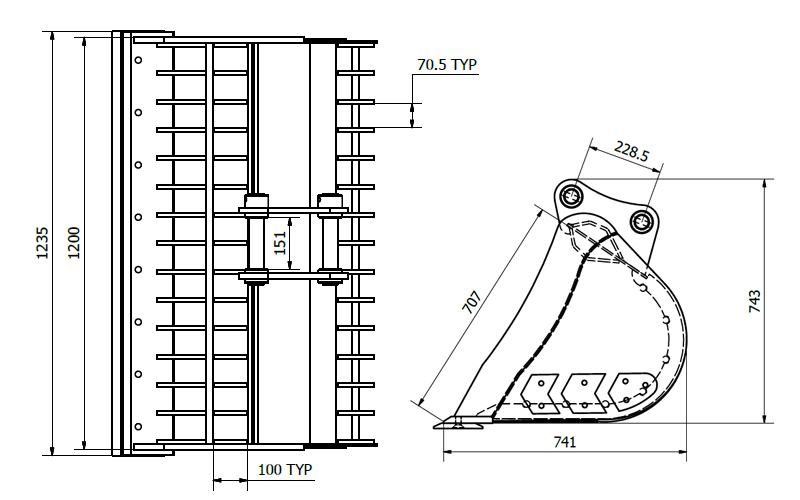 4-5T skeleton bucket line