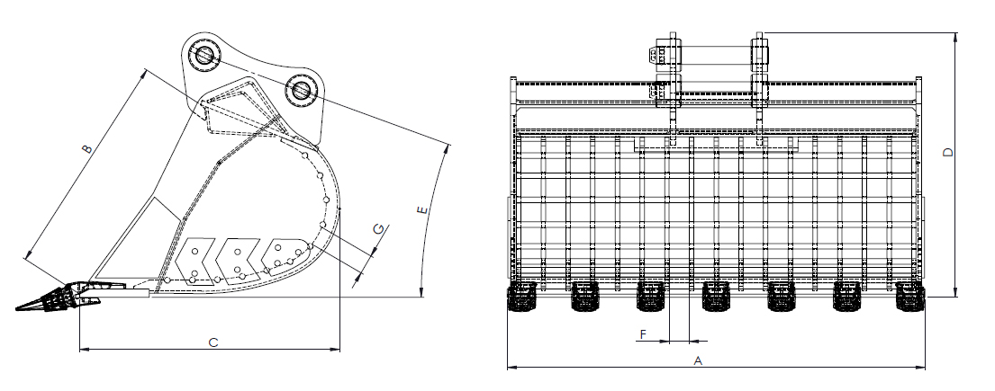 7T-8T, 13T-16T, 20T-23T skeleton bucket line